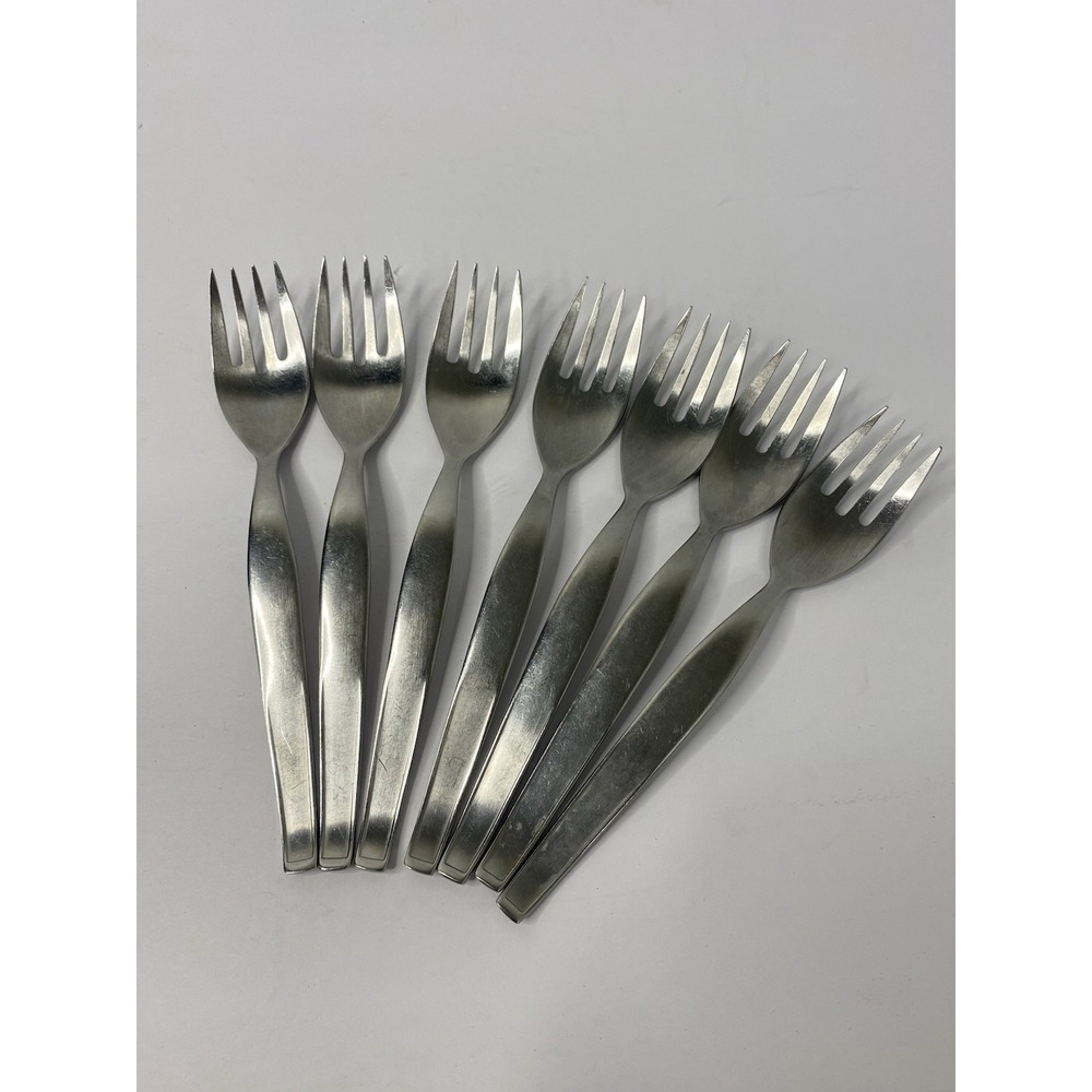 Noritake Fantasy Stainless Flatware 6 1/8" Salad Forks Lot Of 7